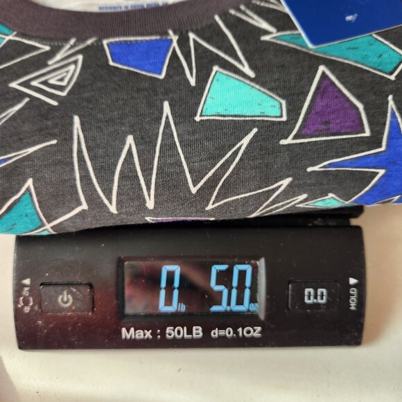 Hurley Mens Slater AOP T-Shirt Size Small 80's Theme Geometric Design, Gray - Picture 8 of 8